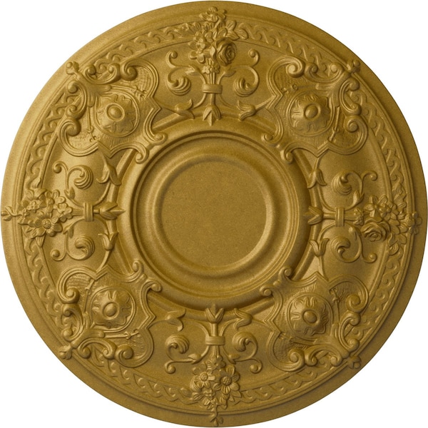 Ekena Millwork Oslo Ceiling Medallion (Fits Canopies up to 10 1/2"), Hnd-Painted Pharaohs Gold, 28 1/8"OD x 1 3/4"P CM28OSPGS - main